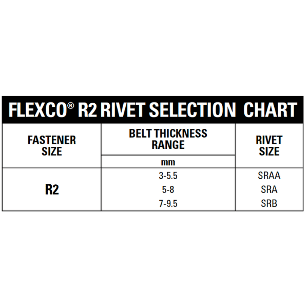 Fixco Rivet Flexco® R2 Medium-Duty Rivet Hinged Belt Fasteners